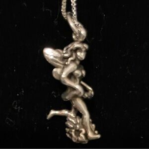 .925 Sterling Silver Winged Fairy Charm on 18” Silver Chain